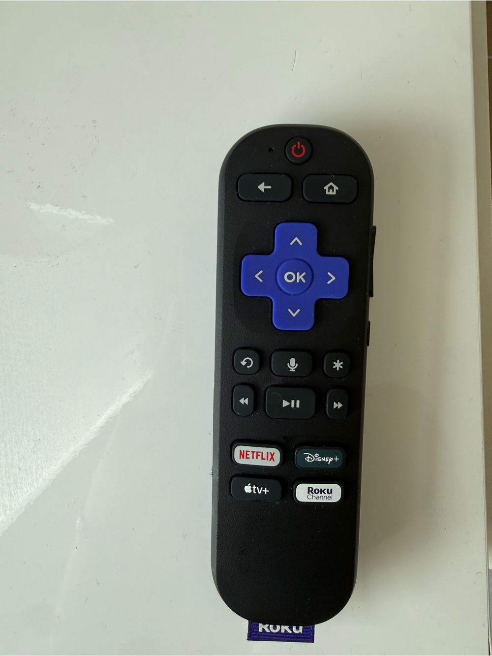Roku Black Streaming Remote with Purple D-Pad